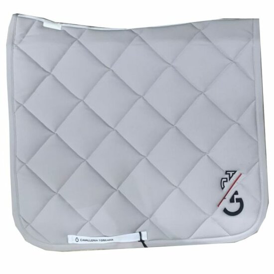 Cavalleria Toscana Team Red Stripe Dressage Saddle Pad Licht Grijs