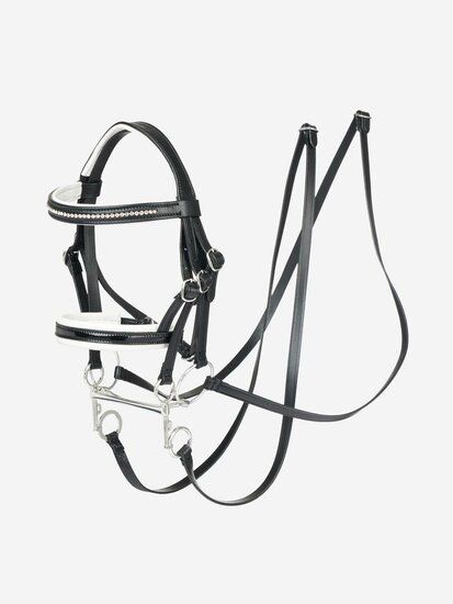 Le Mieux Hobby horse stokpaard stang en trens hoofdstel zwart 