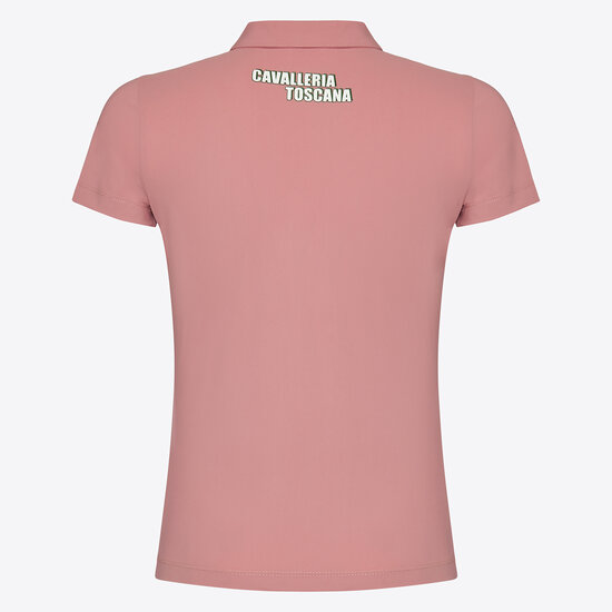 Cavalleria Toscana comic book jersey korte mouw zip training polo Junior roze