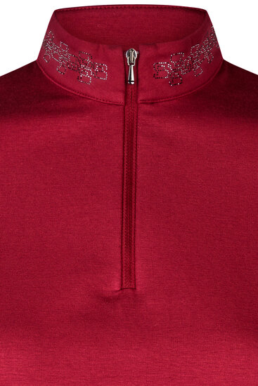 Pikeur strass lange mouwen shirt 6273 Rumba red