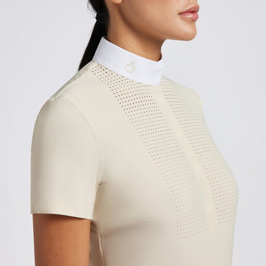 Cavalleria Toscana Heat Sealed perforated BiB korte mouw Creme