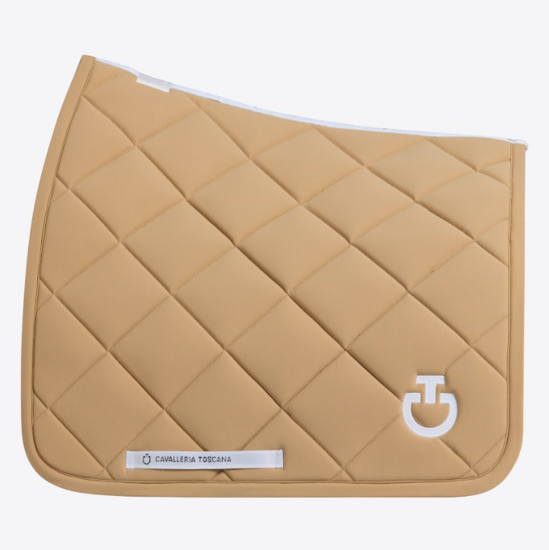 Cavalleria Toscana Diamond Quilted Jersey Dressuur Beige met wit logo