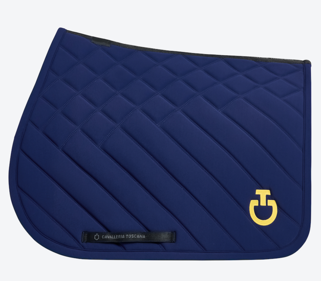 Cavalleria Toscana Diamonds and Lines Quilted  Spring blauw met geel  logo