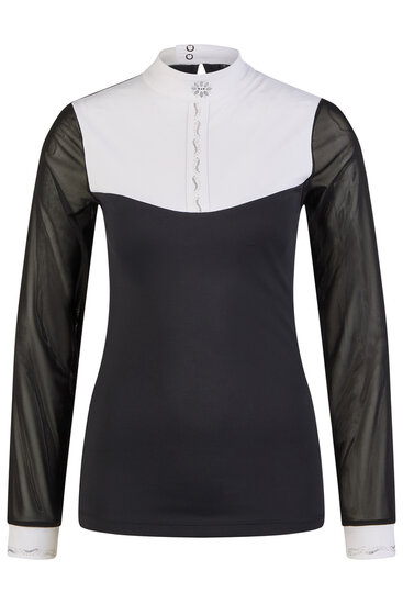 Pikeur 7314 wedstrijd  blouse zwart lange mouw 