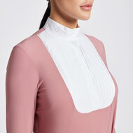 Cavalleria toscana  pleated bib jersey lange mouw wedstrijd shirt roze