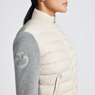 Cavalleria toscana Nylon Quilted+Fleece zip up Jacket Creme/Grijs